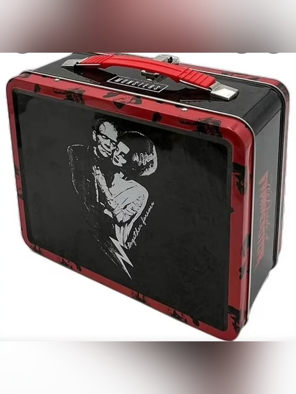 Retro Monsters Black & Red Metal Lunchbox